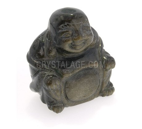 Sheen Obsidian Sitting Buddha Statue