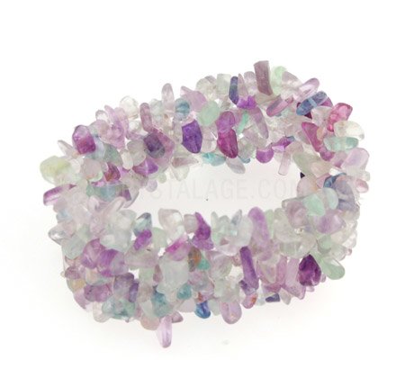 Fluorite Gemstone Chip Cuff Bracelet