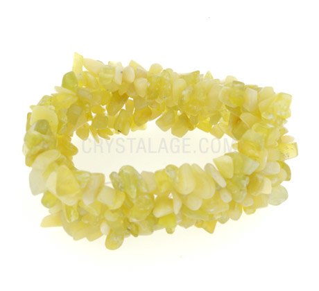 Lemon Jade Gemstone Chip Cuff Bracelet