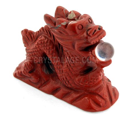 Red Jasper Carved Chinese Dragon