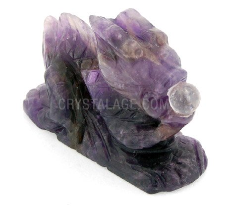 Chevron Amethyst Carved Chinese Dragon