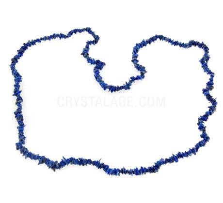 Lapis Lazuli Gemstone Chip Necklace ~ 35"