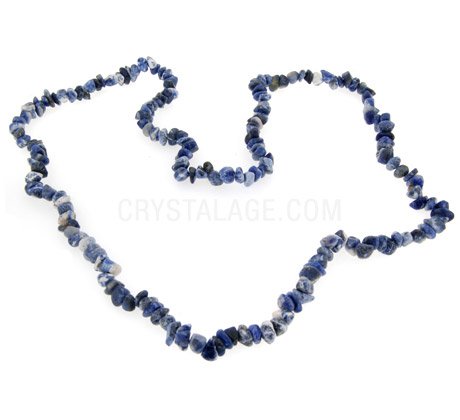 Sodalite Gemstone Chip Necklace ~ 35"