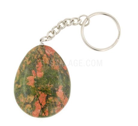 Unakite Disc Fob Keyring