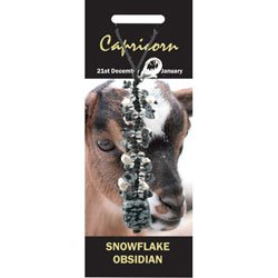 Capricorn Birthstone Crystal Charm - Snowflake Obsidian