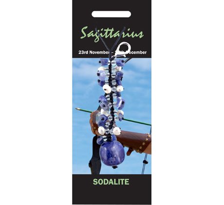 Sagittarius Birthstone Crystal Charm - Sodalite