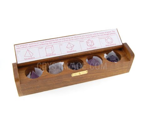 Amethyst Five Piece Platonic Solids Crystal Set