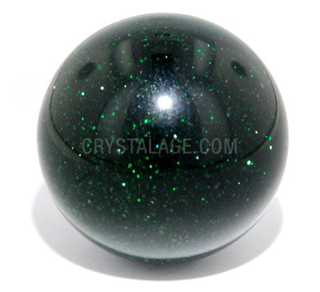 Green Goldstone Crystal Sphere ~2.5cm