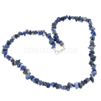 Sodalite Gemstone Chip Necklace with Clasp