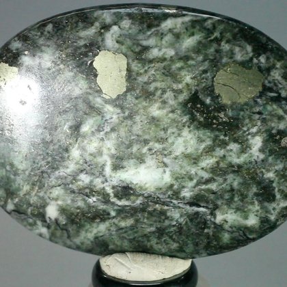 African Jade & Pyrite Palm Stone (Extra Grade) ~70mm