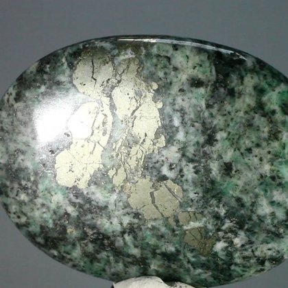 African Jade & Pyrite Palm Stone (Extra Grade) ~70mm