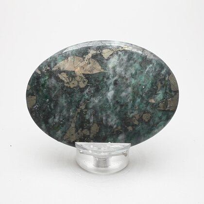 African Jade & Pyrite Palm Stone (Extra Grade) ~70x50mm