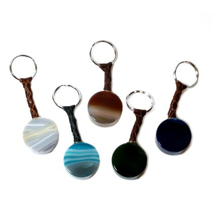 Agate Barrel Keyrings - Assorted