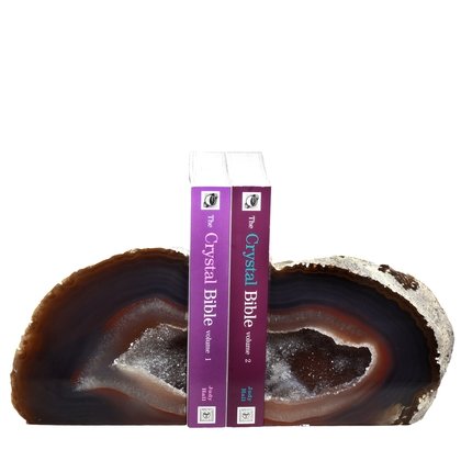 Agate Bookends ~11.7cm  Natural