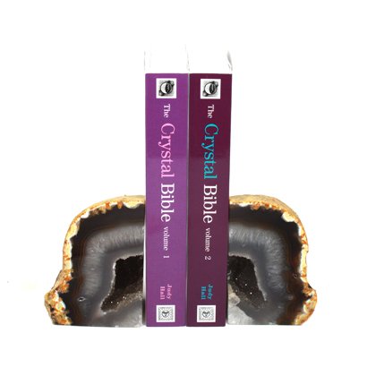 Agate Bookends ~12cm Natural Brown