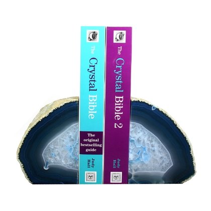 Agate Bookends ~13.5cm  Blue