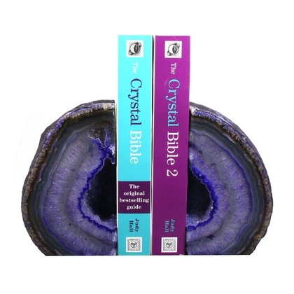 Agate Bookends ~13.5cm  Purple