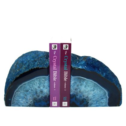 Agate Bookends ~13cm  Blue