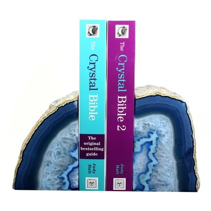 Agate Bookends ~13cm  Blue