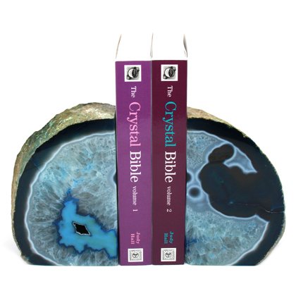 Agate Bookends ~13cm  Blue