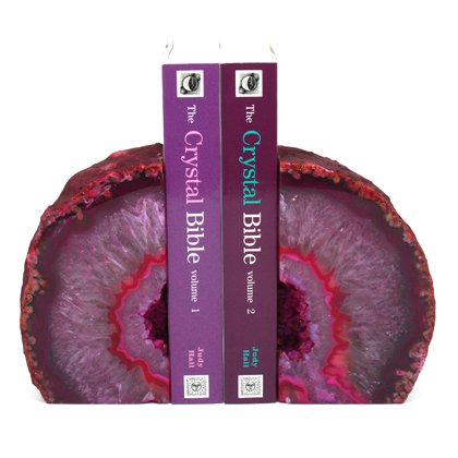 Agate Bookends ~13cm  Hot Pink