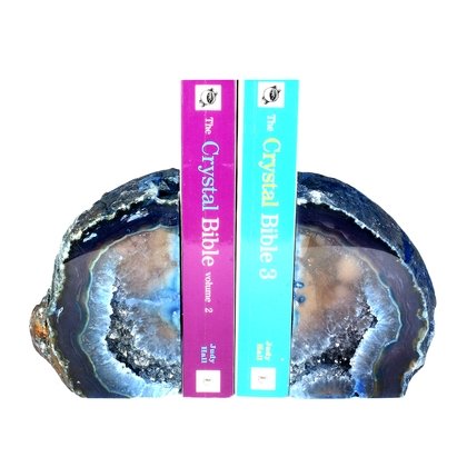 Agate Bookends ~14cm  Blue