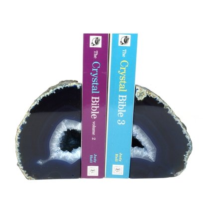 Agate Bookends ~14cm  Blue