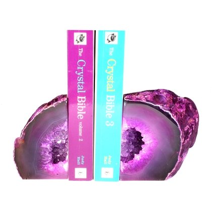 Agate Bookends ~14cm  Pink