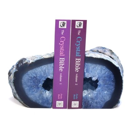 Agate Bookends ~15cm  Blue