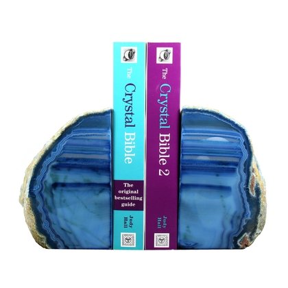 Agate Bookends ~15cm  Blue