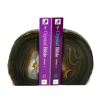 Agate Bookends ~15cm  Natural Brown