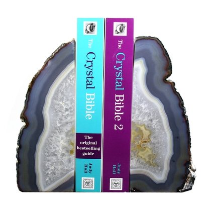 Agate Bookends ~15cm  Natural Grey