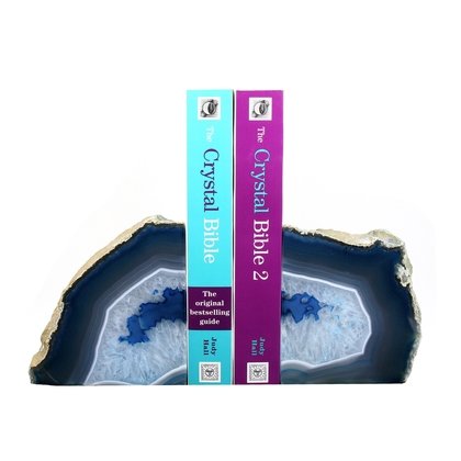 Agate Bookends ~16.5cm  Blue