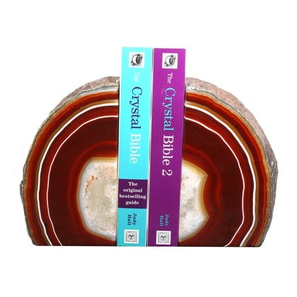 Agate Bookends ~16.5cm  Natural Brown/Red