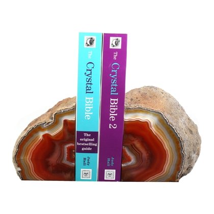 Agate Bookends ~16.5cm  Natural Brown/Red