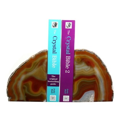 Agate Bookends ~16.5cm  Natural Brown