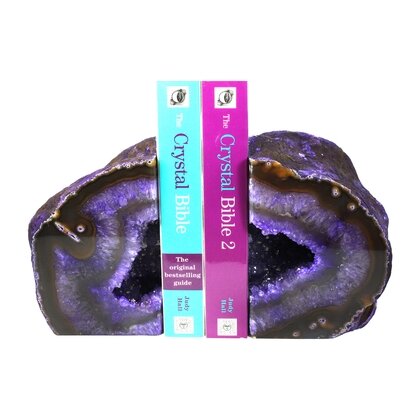 Agate Bookends ~16.5cm  Purple