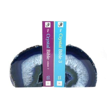 Agate Bookends ~16cm  Blue