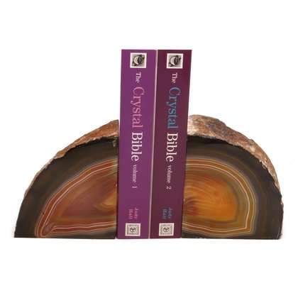 Agate Bookends ~16cm  Natural Brown/Red