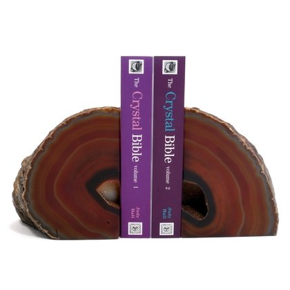 Agate Bookends ~16cm  Natural Brown