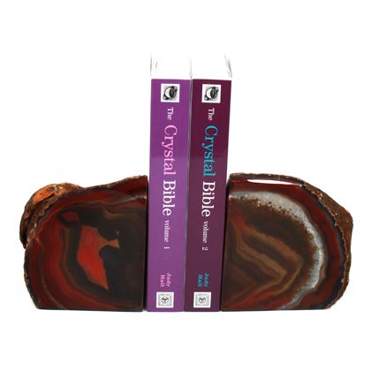 Agate Bookends - 16cm Natural Carnelian Red