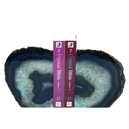 Agate Bookends ~17cm  Blue