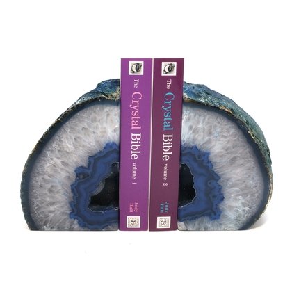 Agate Bookends ~17cm  Blue