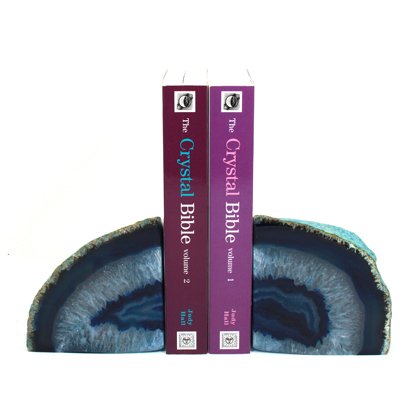 Agate Bookends ~17cm  Blue