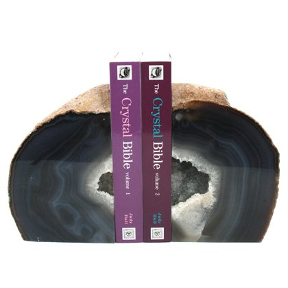 Agate Bookends ~17cm  Natural Grey