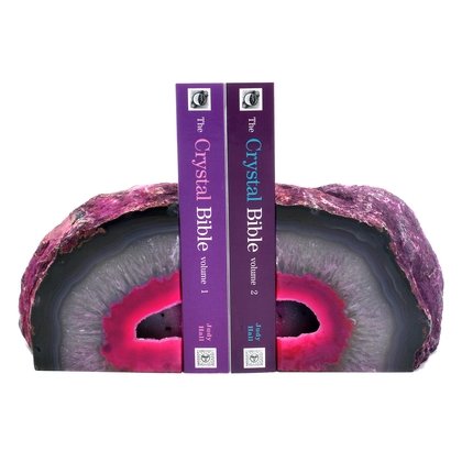Agate Bookends ~17cm  Pink