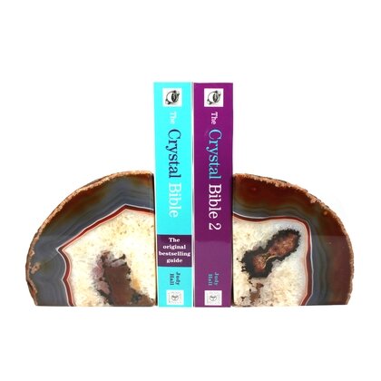 Agate Bookends ~18cm  Natural Grey