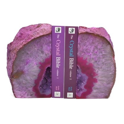 Agate Bookends ~18cm  Pink