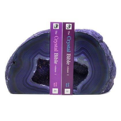Agate Bookends ~18cm  Purple