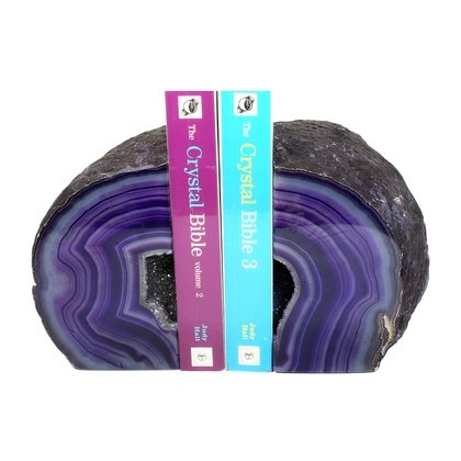 Agate Bookends ~18cm  Purple